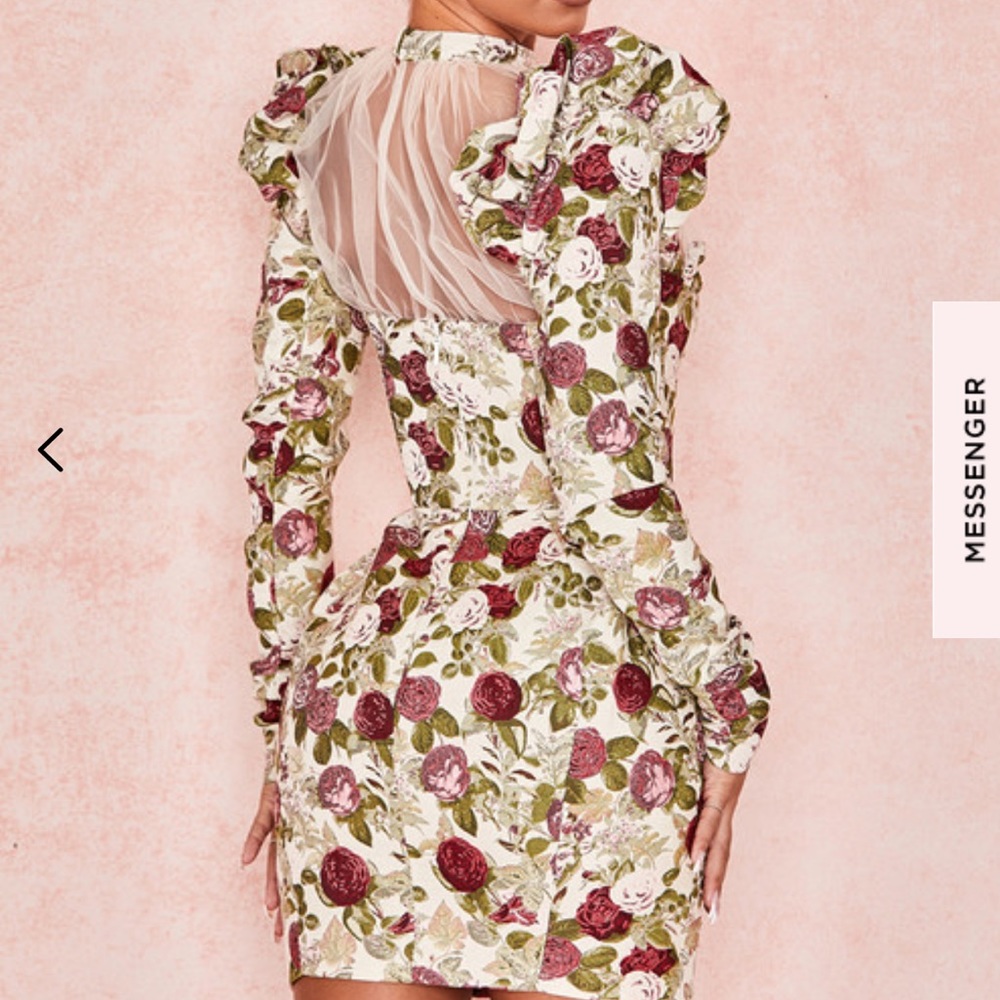 ANTIQUE FLORAL PRINT MINI DRESS